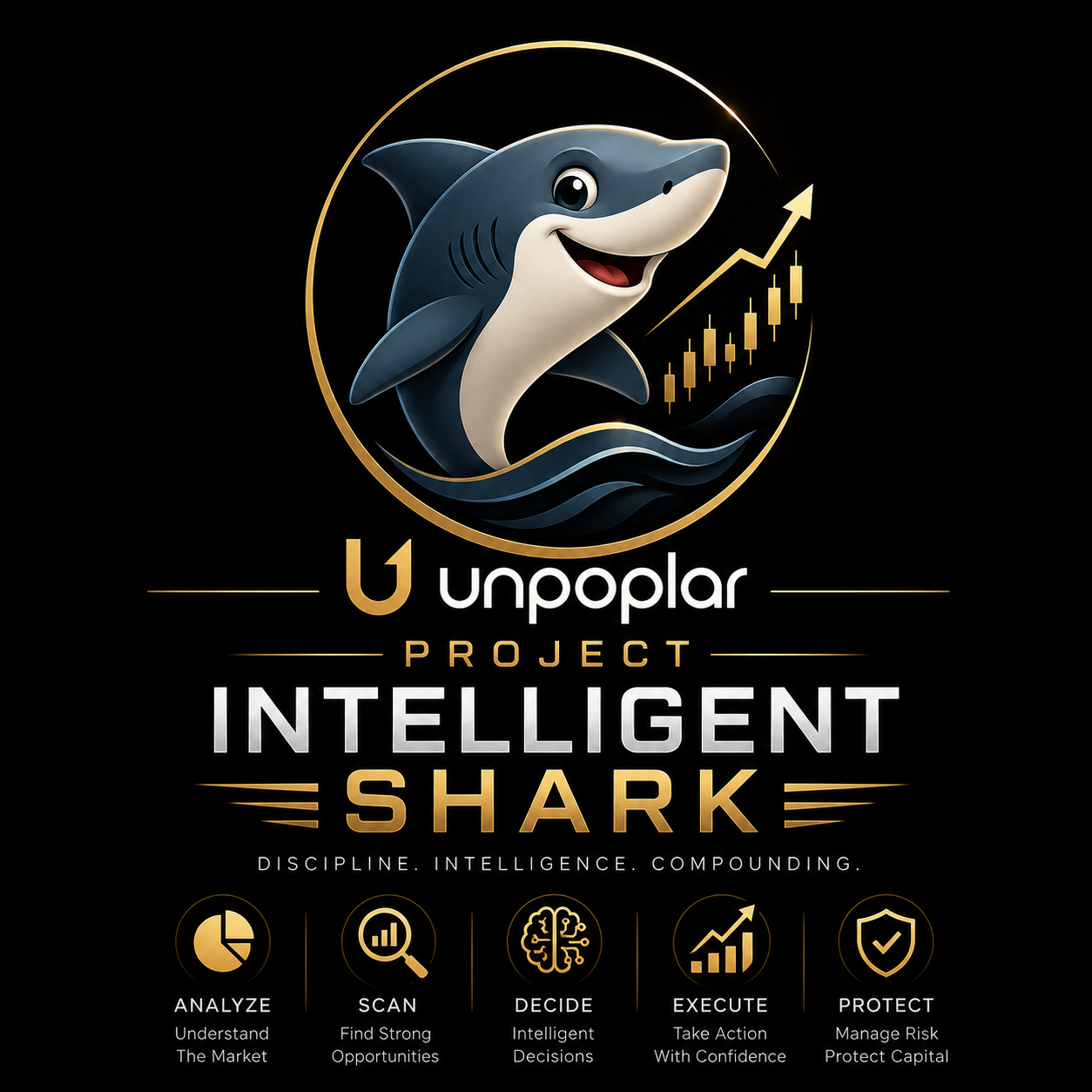 Intelligent Shark emblem and stock intelligence workflow